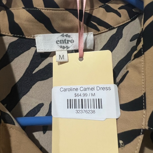 Caroline New Camel Dress with Pockets - Picture 4 of 4